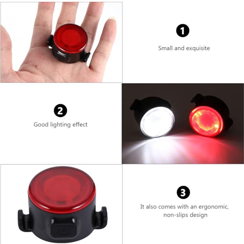 USB Rechargeable LED Bike Light Set - Front and Rear Cycling Safety Flashlights