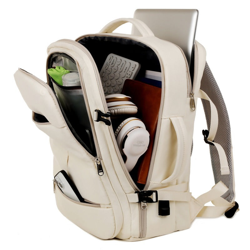 Large Capacity Business Travel Backpack Durable Multiple Pockets USB Interface