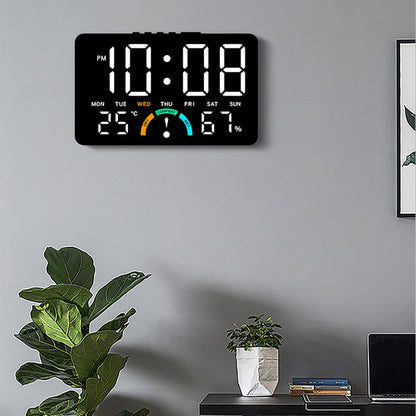 Digital Alarm Clock Temperature Humidity Display Dual Alarms LED Snooze Feature