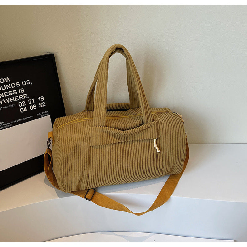 High Capacity Unisex Corduroy Crossbody Bag Sports Shoulder Adjustable Strap