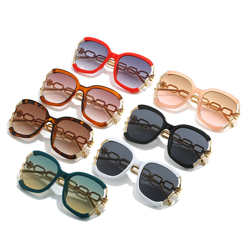 Womens Sunglasses UV400 Protection Metal Hollow Oval Frame Stylish Outdoor Eyewear