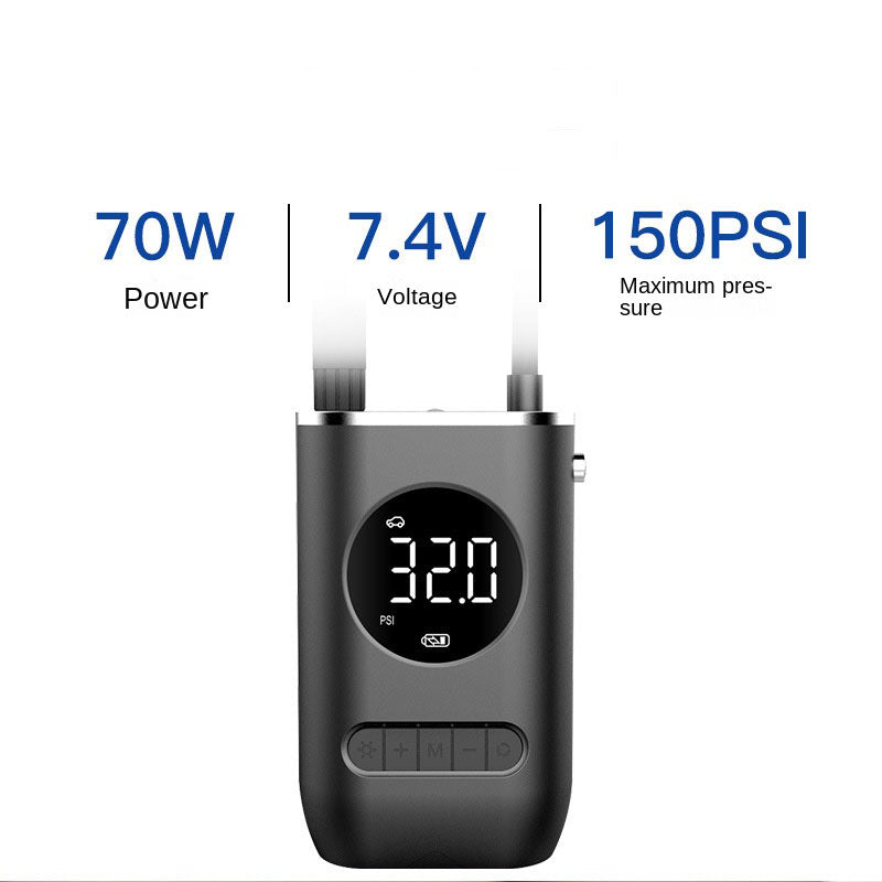 Portable Mini Electric Air Pump – 150 PSI USB Rechargeable Tyre Inflator