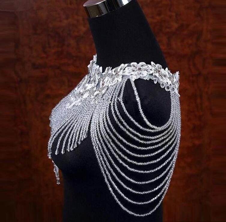 Luxury Bridal Bolero Shawl Evening Wrap Beaded Crystal Embellishments Wedding