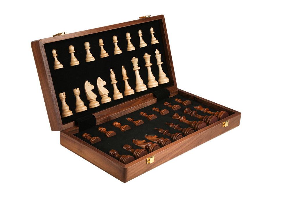 Deluxe Solid Wood International Chess Set Large Board Strategy Game for All Ages