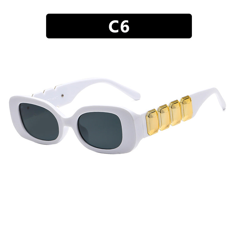 Square Frame Sunglasses Fashionable High-End Street Style UV Protection Women