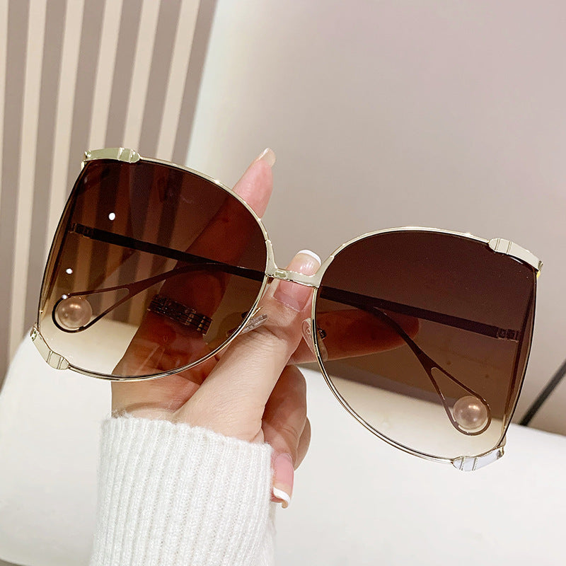 Round Frame Oversized Sunglasses UV400 Protection Stylish Sunwear Eye Protection