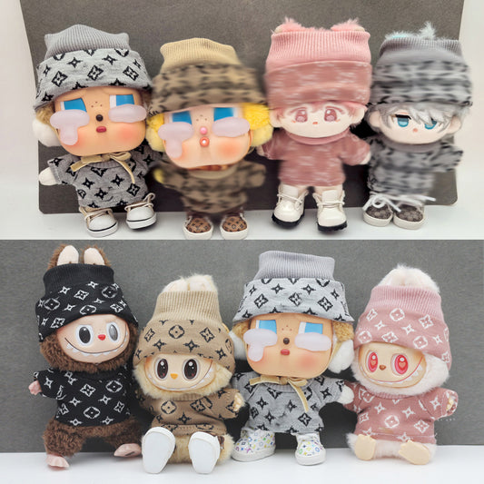 Cotton Knit Outfits For 17cm Labubu Doll Dolls 1st 2nd Gen Doll Accessories