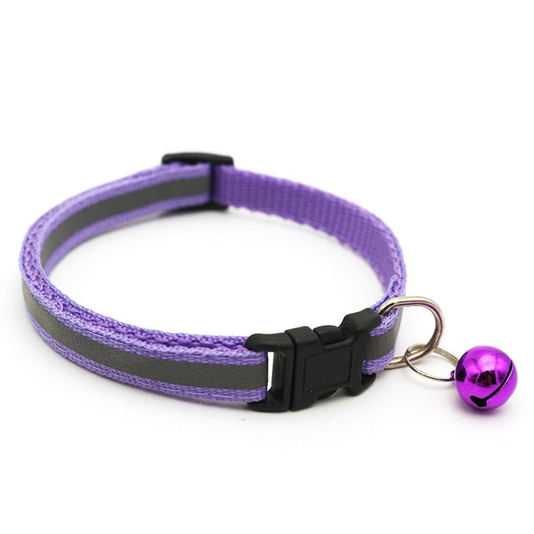Adjustable Reflective Pet Collar with Bell Luminous Cat & Dog Collar | 19-32cm
