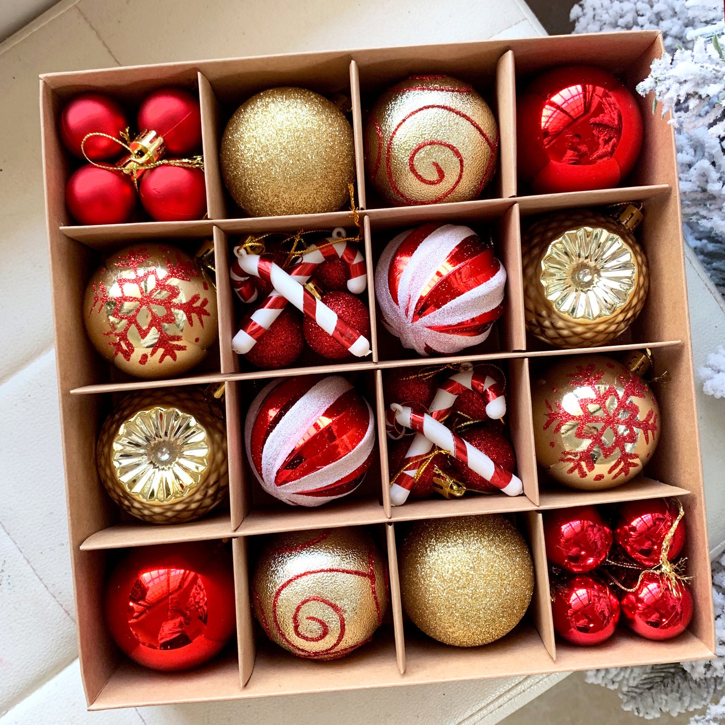 Christmas Tree Ornament Set Premium Bulk Pack Collection Assorted Designs Xmas