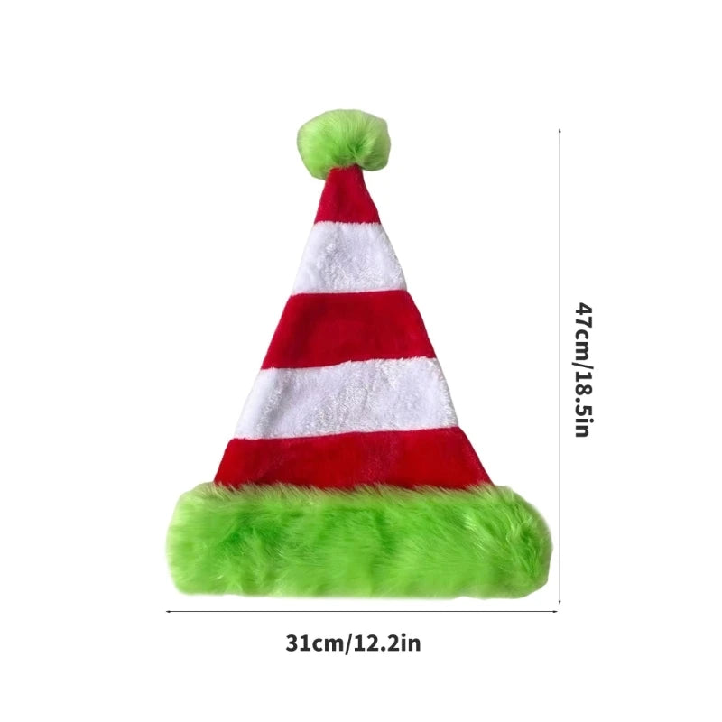 Striped Plush Santa Hats Hat Christmas and Winter Holiday Seasonal Celebrations