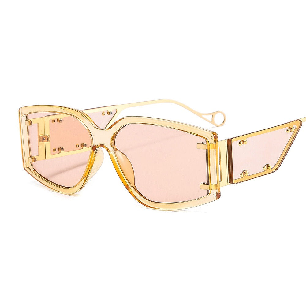 Small Window Rivet Sunglasses with UV400 Protection, Durable Lightweight Frame