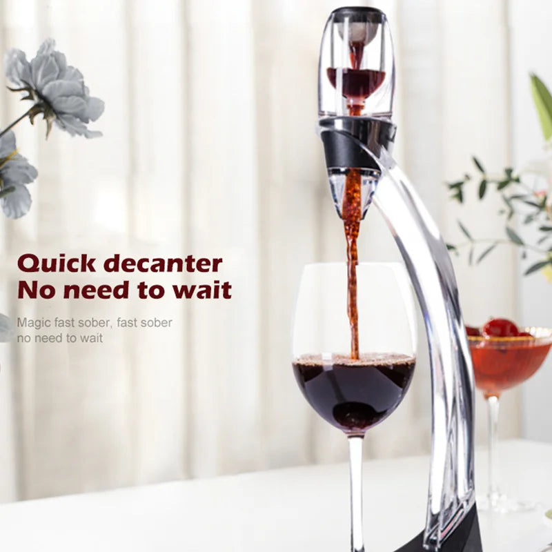 Wine Aerator Pourer Decanter Set Stand Air Strainer Purifier Diffuser Filters