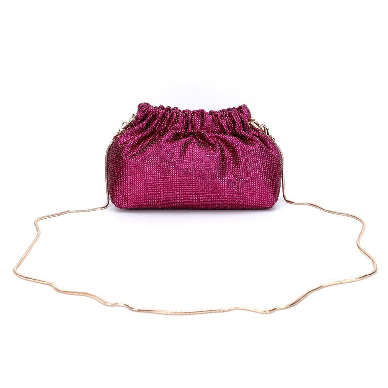 Crystal Diamond Cross Shoulder Dress Drawstring Bag Handbag 16 Colours