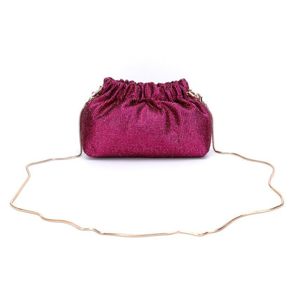 Crystal Diamond Cross Shoulder Dress Drawstring Bag Handbag 16 Colours