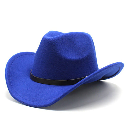 Western US Denim and Felt Equestrian Jazz Hat for Horseback Riders Unisex Fit