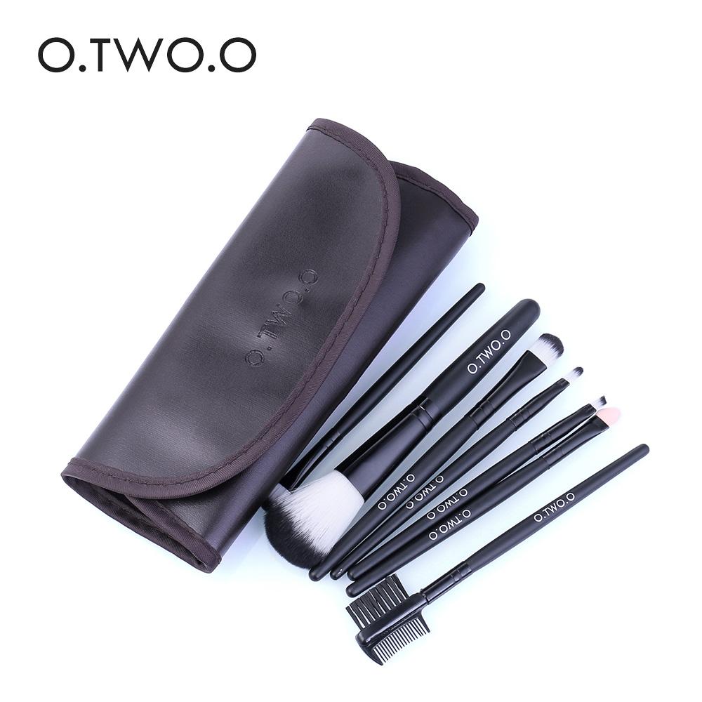 Vegan Synthetic Hair 7 Piece Makeup Brush Collection PU Leather Organizer Case