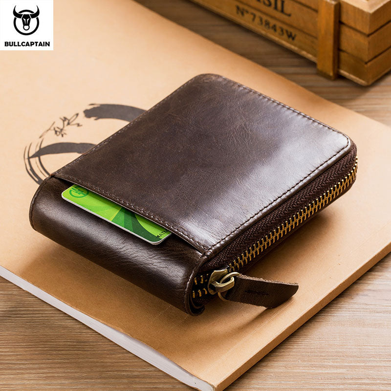 Men's RFID Leather Wallet Coin Purse Multiple Card Slots Secure Storage Holder