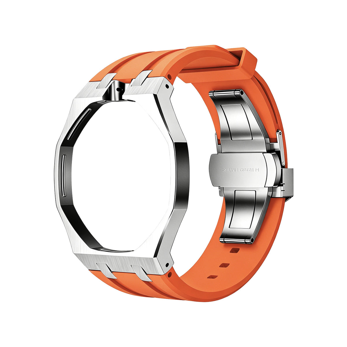 For AP x Swatch Royal Pop Metal Case Silicone Strap 3 12 Crown Steel Clasp