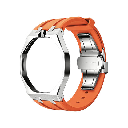 For AP x Swatch Royal Pop Metal Case Silicone Strap 3 12 Crown Steel Clasp