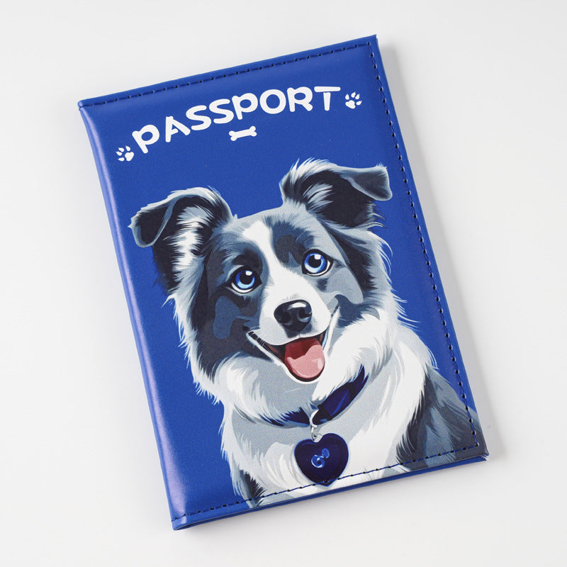 Animal Theme Leather Passport Holder Travel Essential for Cat and Dog Admirers