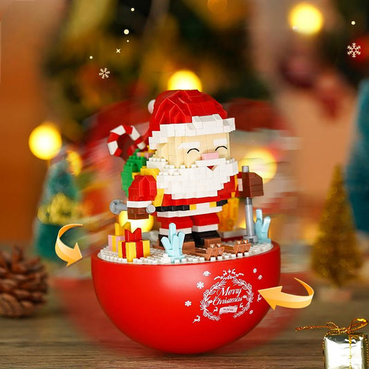 701Pcs Santa Claus Tumbler DIY Christmas Building Blocks Festive Holiday Gift Decor