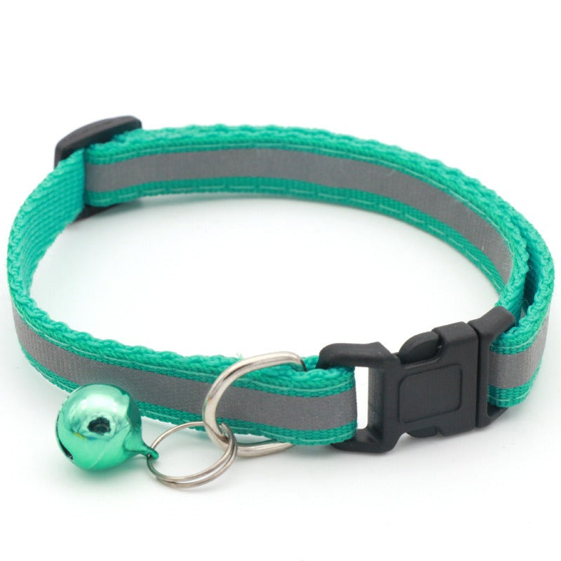 Adjustable Reflective Pet Collar with Bell Luminous Cat & Dog Collar | 19-32cm