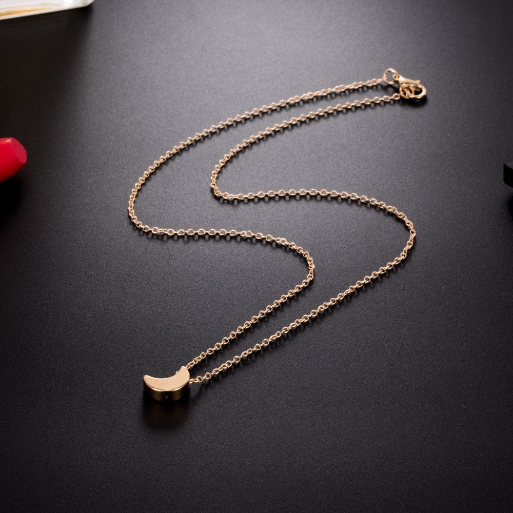 Dainty Small Moon Pendant Chain Necklace Choker Jewellery