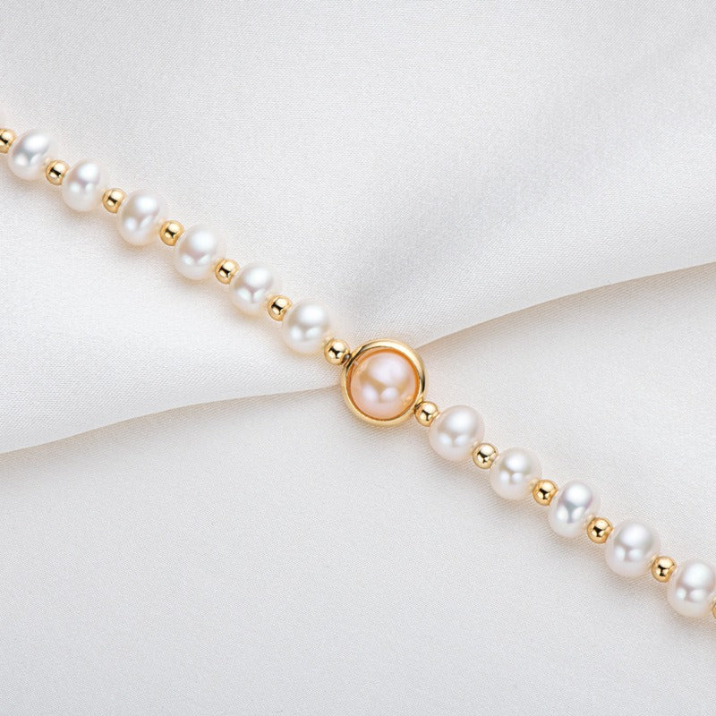 Elegant 14K Gold Plated Freshwater Pearl Bracelet Jewellery Premium