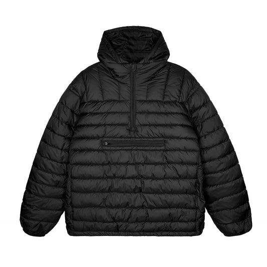 Men's Duck Down Insulated Zip-Up Jacket for Cold Weather with Loose Fit Design