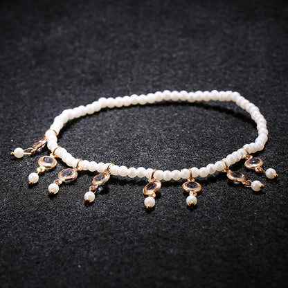 Dainty Simple Pearl Crystal Drop Dangle Anklet Womens Jewellery Jewelry