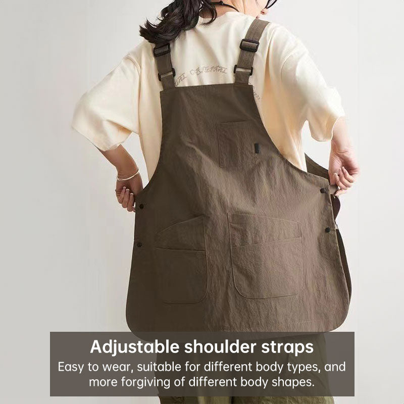 Unisex Waterproof Adjustable Double Sided Chef Apron Pure Colour Kitchen Wear