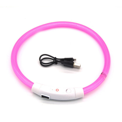 LED Light Up Dog Collar USB Rechargeable Multi-Colour Night Visibility S M L