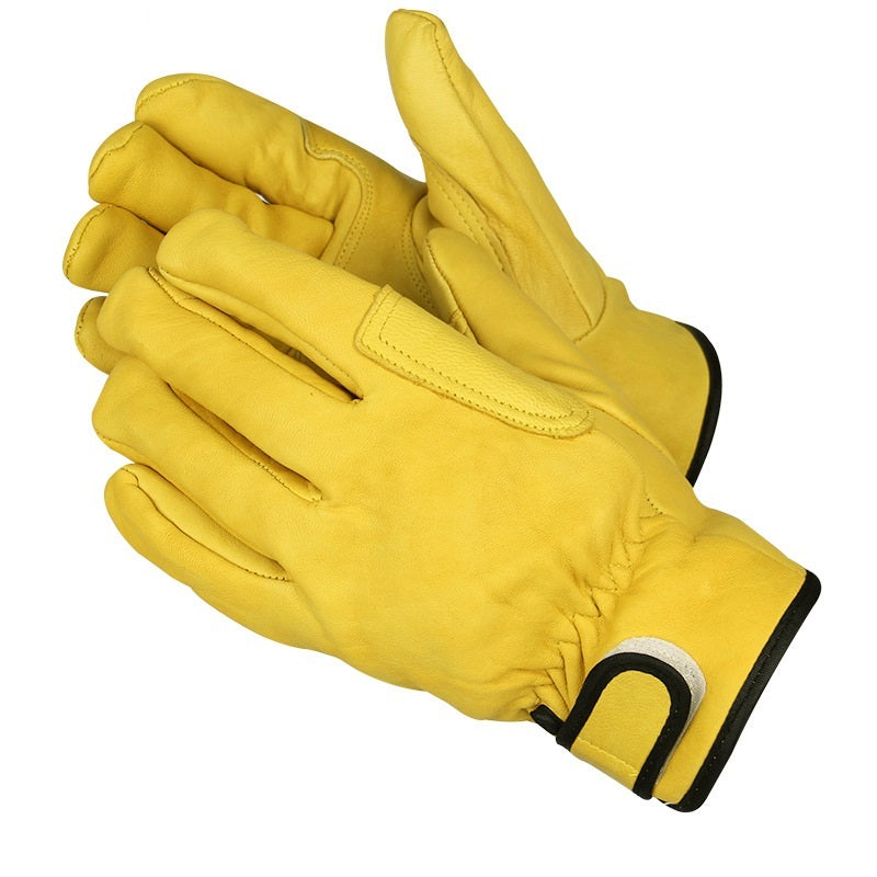 Leather Gloves Durable Protective Gear Outdoor Motorcycle Garden Work Safety