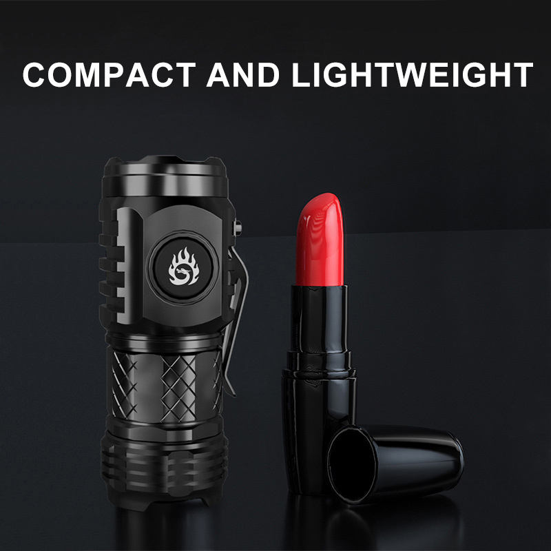 High Lumens Rechargeable LED Flashlight 5 Modes Type-C EDC Emergency Light