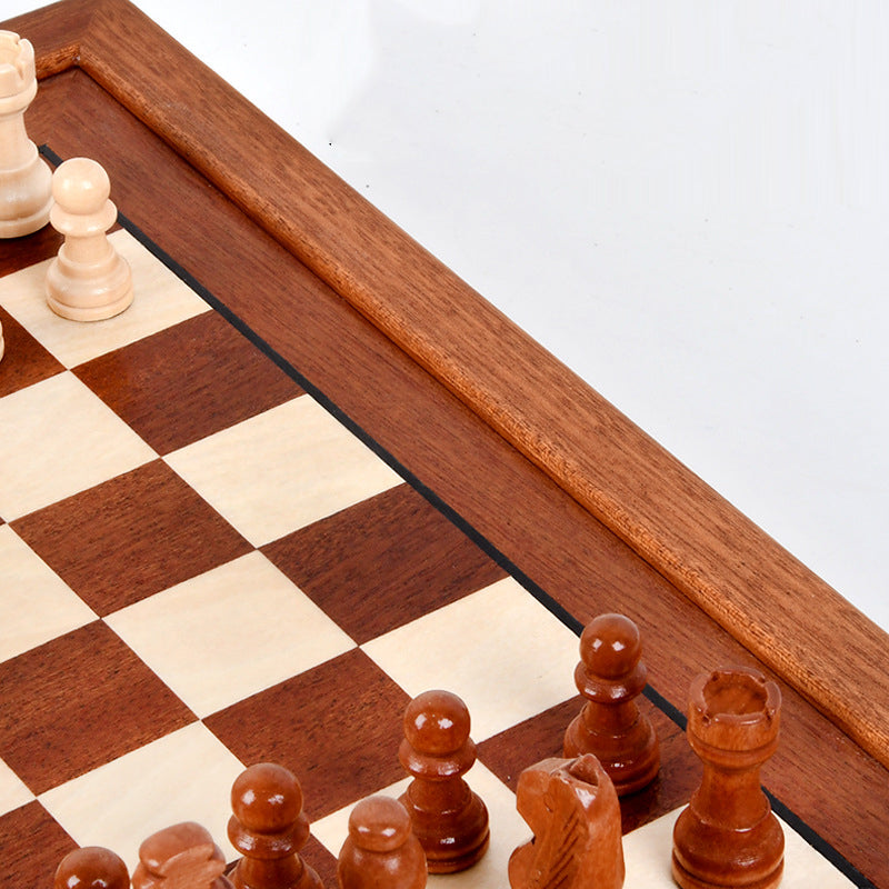 Magnetic Chess Set Drawer Style 32cm Wood Veneer Board Game Storage Chessboard