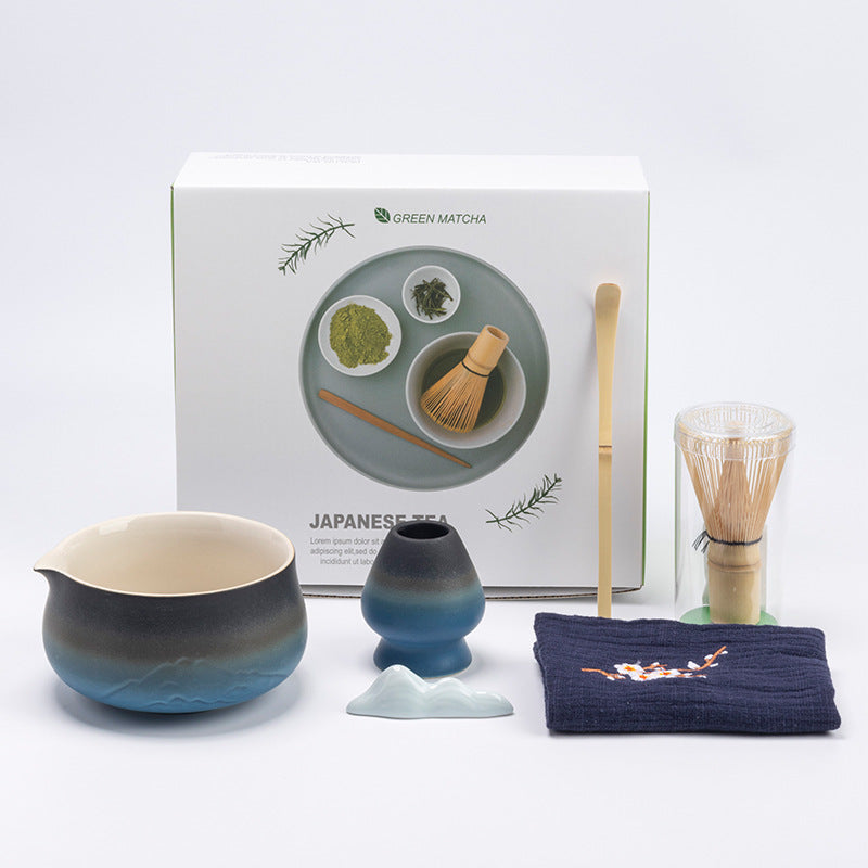 Authentic Matcha Tea Ceremony Set 8 Pieces Includes Ceramic Bowl Bamboo Tools