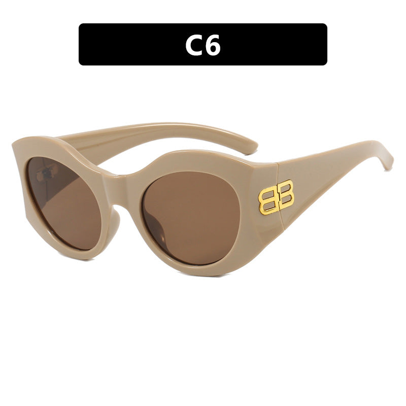 Women's Large Frame Sunglasses Butterfly UV Protection Trendy Retro Style