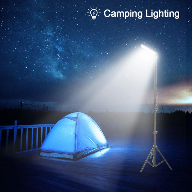 Adjustable LED Camping Light Tripod USB Rechargeable Outdoor Lighting Solution