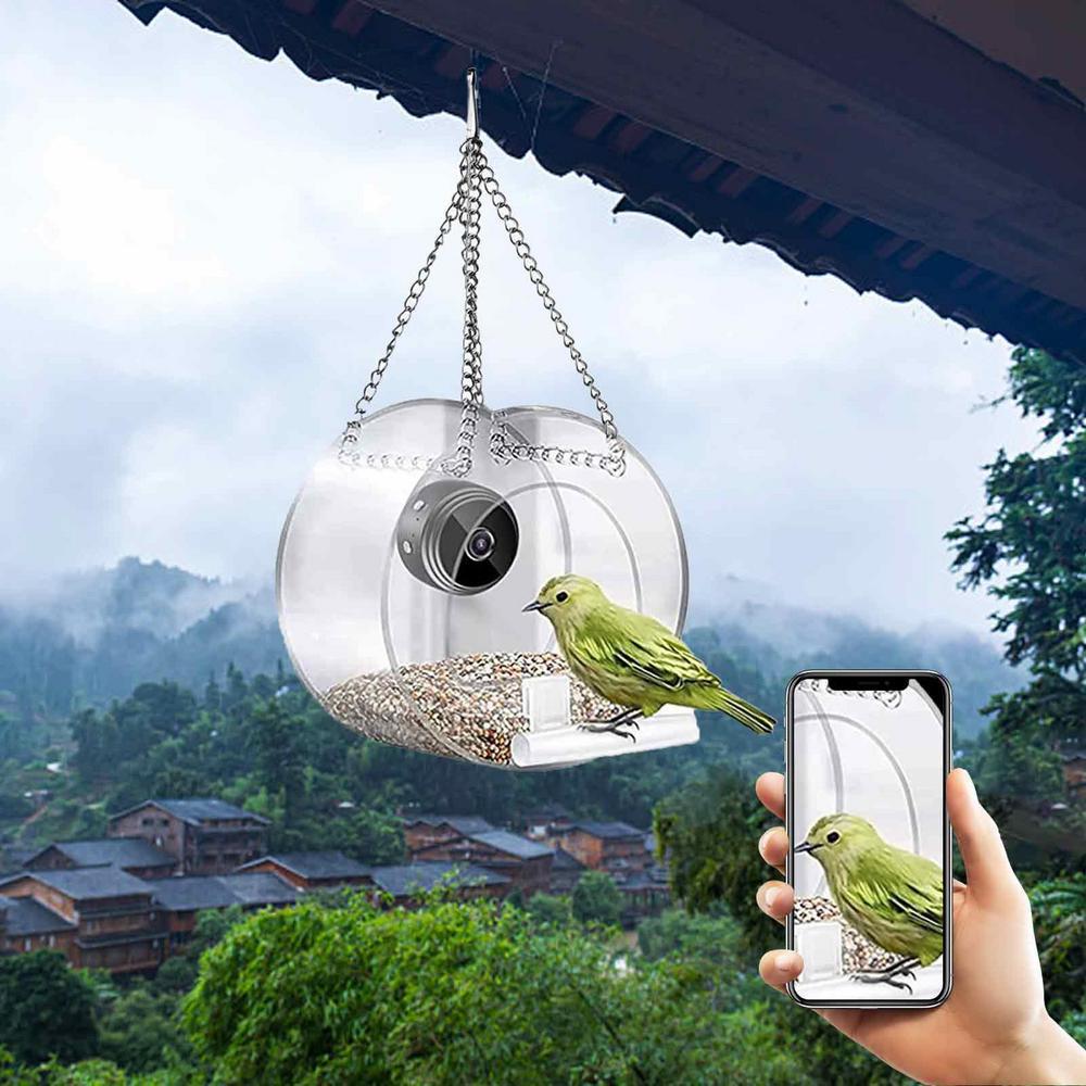 Outdoor Bird Feeder HD Camera WiFi Transparent Real Time Circular Monitoring