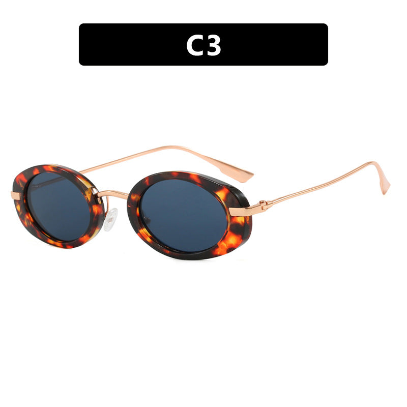 Women's Small Frame Oval Retro Sunglasses UV Protection Lightweight Fashion Accessory
