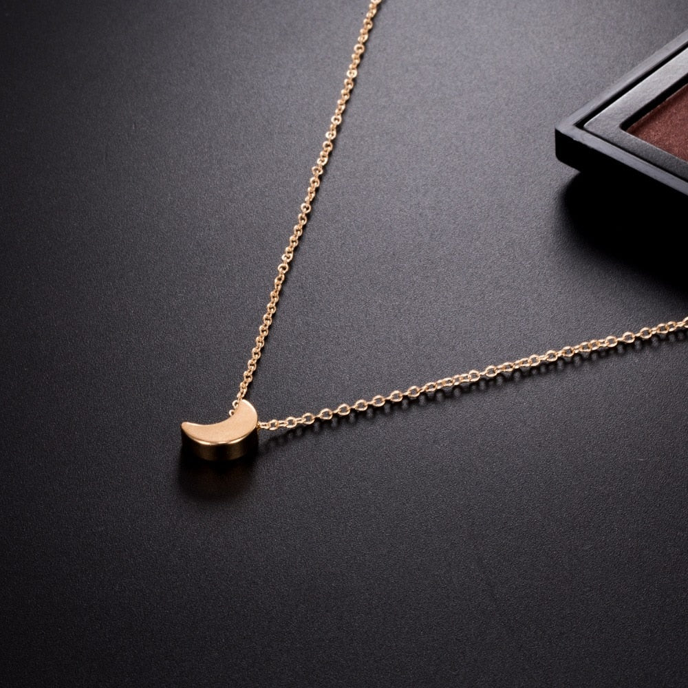 Dainty Small Moon Pendant Chain Necklace Choker Jewellery