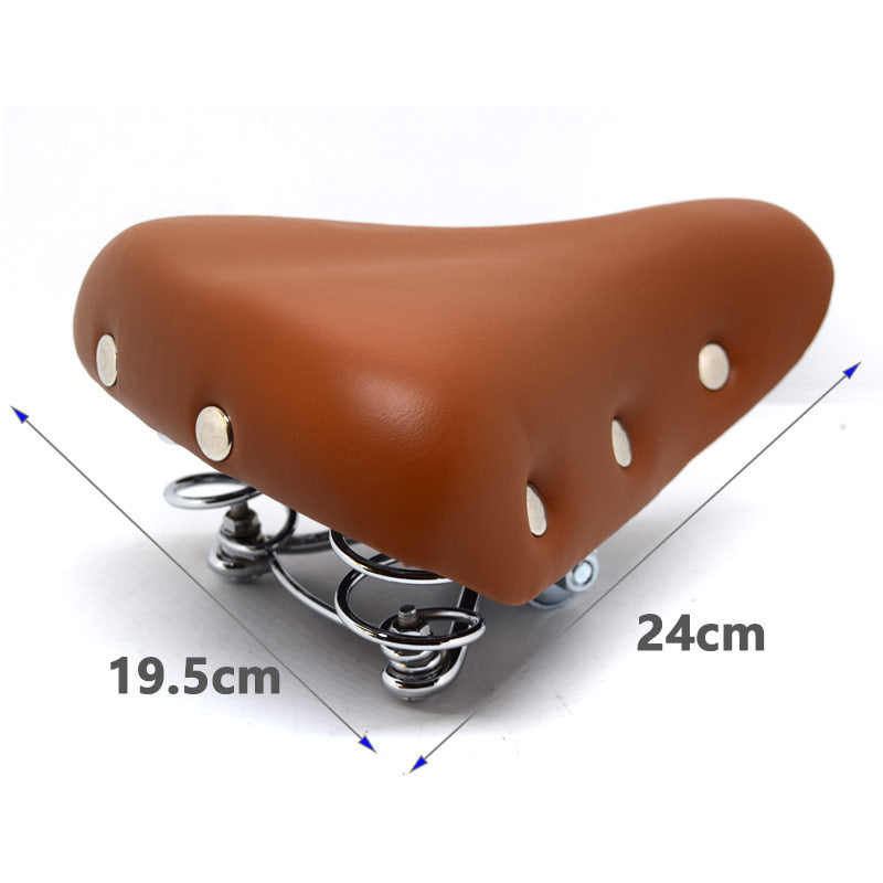 Vintage Bicycle Saddle Seat with Rivets Comfortable Cushion in Black, Brown, White