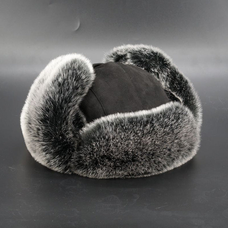 Men's Winter Trapper Hat Velvet Lining Faux Fur Ushanka Ear Flaps Aviator Cap