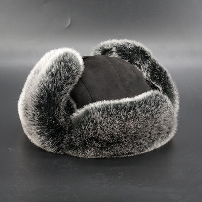 Men's Winter Trapper Hat Velvet Lining Faux Fur Ushanka Ear Flaps Aviator Cap