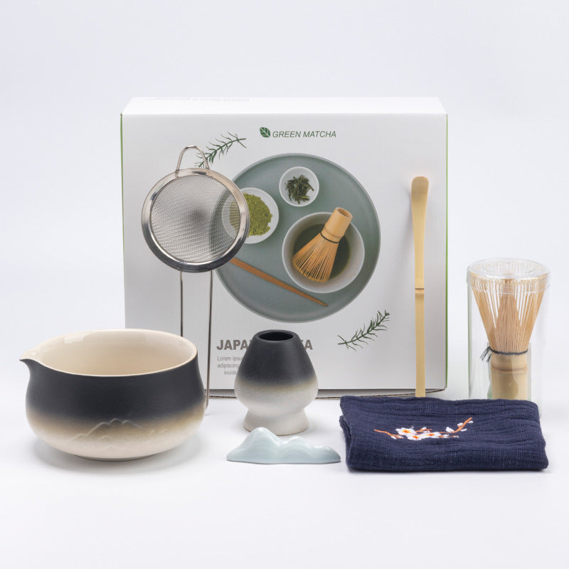 Authentic Matcha Tea Ceremony Set 8 Pieces Includes Ceramic Bowl Bamboo Tools