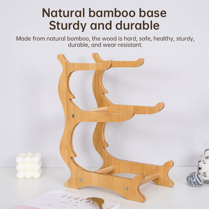 Bamboo Multi-Level Kitchen Fruit Storage Ventilated Countertop Organizer Stand