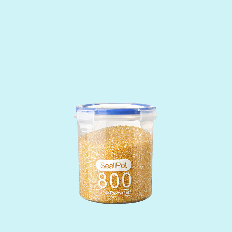 Airtight Polypropylene Food Storage Jars 600ml 800ml 1000ml 1500ml Snaplock Lids
