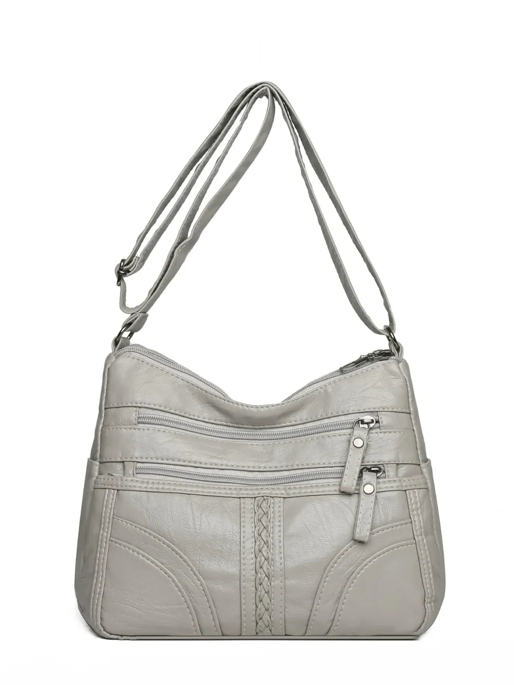 Faux Leather Adjustable Strap Shoulder Bag Medium Size Multiple Colours