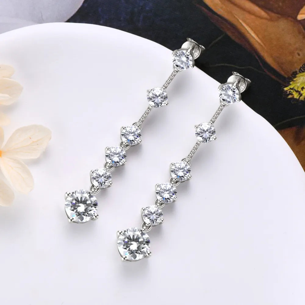Luxury 925 Sterling Silver 4 Carat Moissanite Stud Earrings D Grade Clear 77mm