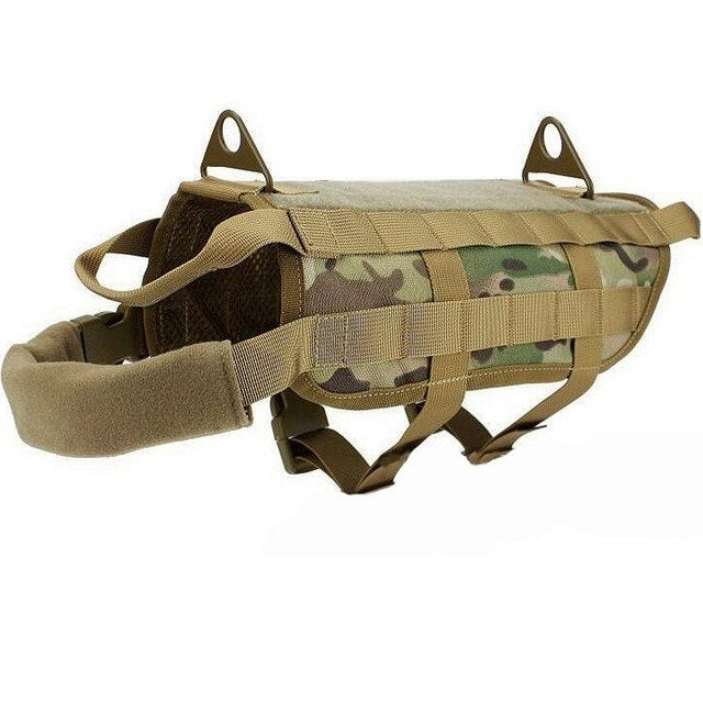 K9 Tactical Dog Vest Harness Combat Waterproof Training Gear Khaki Camo Black